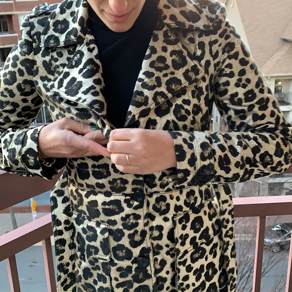 Alice + Olivia Leopard Trench Coat - Picture 5 of 14
